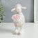 Polystone souvenir "lamb with flower" 17x10x8 cm