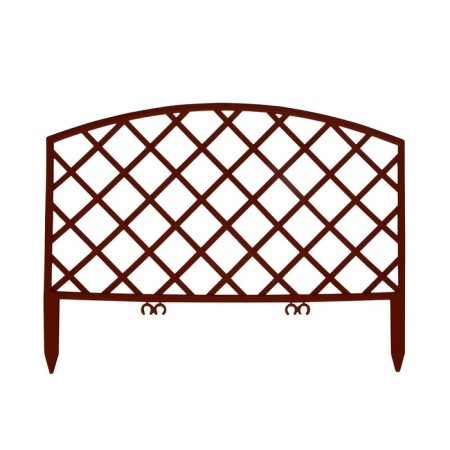 Decorative fence, 35 × 220 cm, 5 sections, plastic, brown, Romanika, Greengo-6
