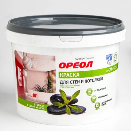 Water-dispersion paint for walls and ceilings snow-white 3kg