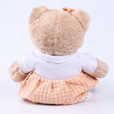 Soft toy "Little Friend", a cat in a peach dress-5