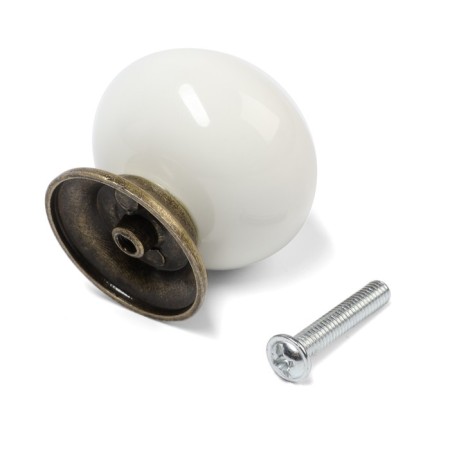 Pen button Dome Ceramics 003, ceramic, white-4