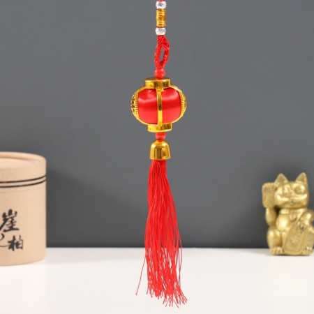 Plastic suspension, textile "Chinese flashlight with a bell" 4x4x18 cm-2