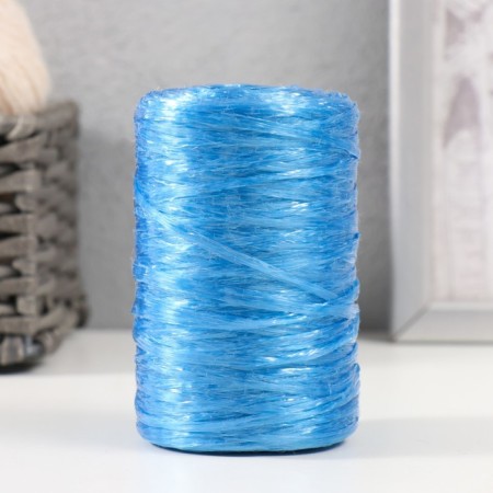 Yarn "for knitting washcloths" 100% polypropylene 400m/100 ± 10 g cylinder (blue pearl) mix-3