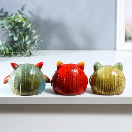Souvenir Ceramics "Knitted Lotty with long legs" set 3 pcs 8x7.5x9.5 7.5x8x12 cm-3
