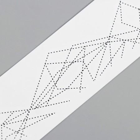 Tattoo on the body Black "Bracelet. Polygonal figures" 20x3 cm-5