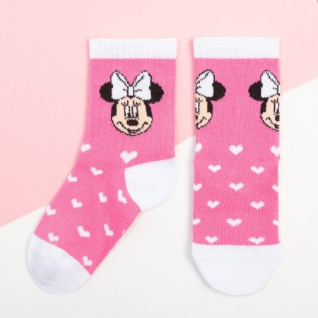 Set of socks "minnie", Minnie Mouse, pink/white color, 12-14 cm-2