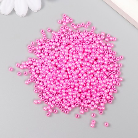 Set of beads "needlework" plastic, diameter 3 mm, 25 g, bright pink-1