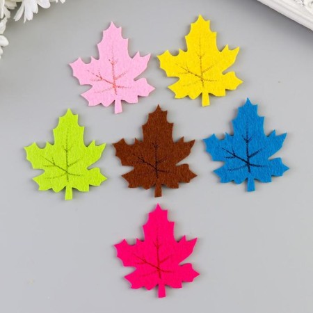 A set of decor for the creativity of felt "Maple leaf" (set 6 pcs)