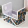 Casket for needlework "Forest branches on blue" 19x26x14.5 cm