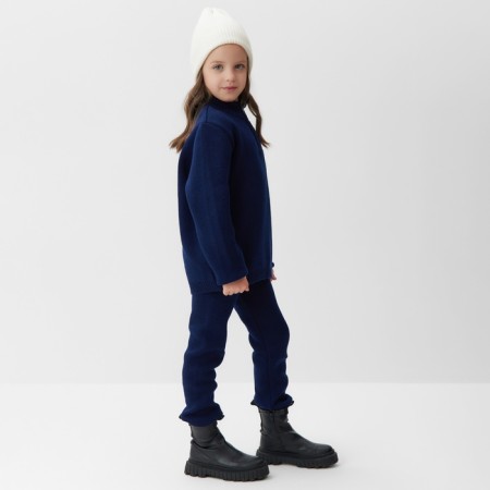 Costume (sweater and trousers) children's minku, dark blue color, height 152 cm-2