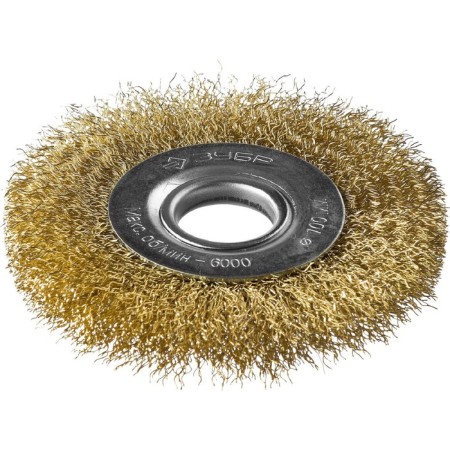 Disc “bison” brush 35187-100_z01, for ushm, brassized 0.3 mm, steel, 22.2x100 mm-1