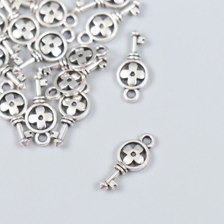 Decor for creativity Metal "Key with Flower" 1.7x0.7 cm