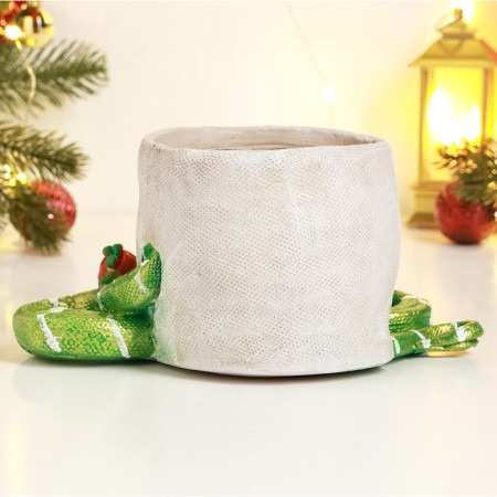 Figure pot "Snake with apples" color, 10x22cm-3