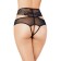Panties with high planting Erolata, with openwork cuts, black, size 42-44