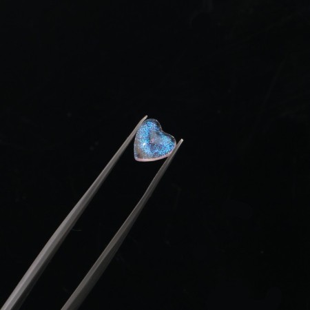 Decorative elements for the decor "heart", voluminous, with sparkles, translucent/pink color-3