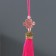 Suspension textiles, plastic "Knot of happiness and infinity" Fuchsia 0.7x1x9.5 cm