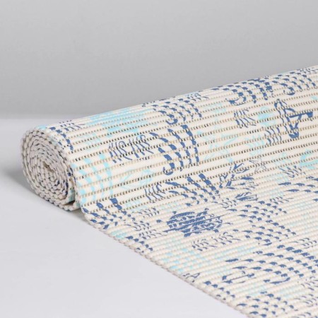 Bathroom mat "Sea signs", width 65 cm, roll 2 m, white color