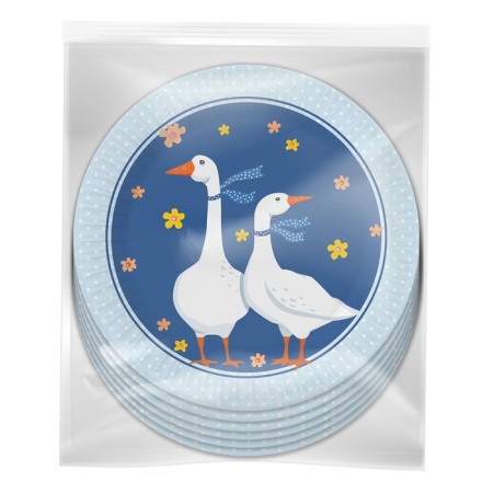 A set of paper plates "Goose-2", in film, 6 pcs., 23 cm-1