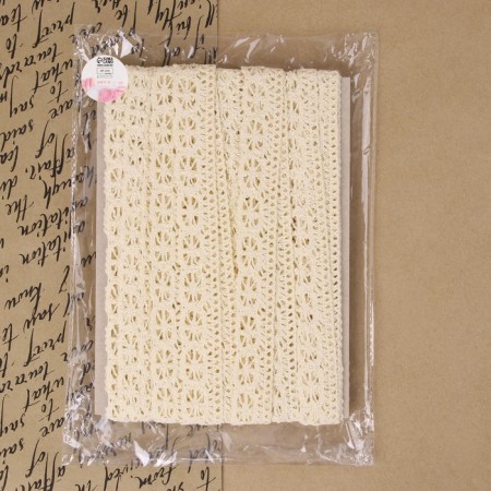 Knitted lace, 25 mm × 10 ± 1 m, beige color-3