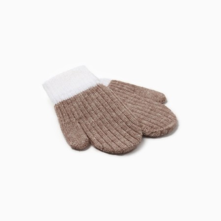 Baby mittens minku, brown color, 15 cm