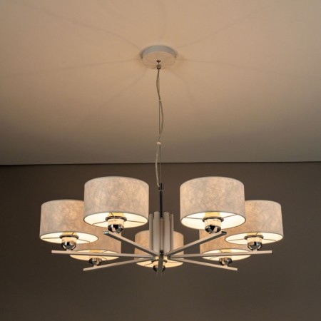 Suspended chandelier Citilux "Tilda" CL469170, 76x76x30 cm, 7x75W, E27, white color-8