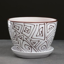 Pot floral abstraction white 1.65 liters