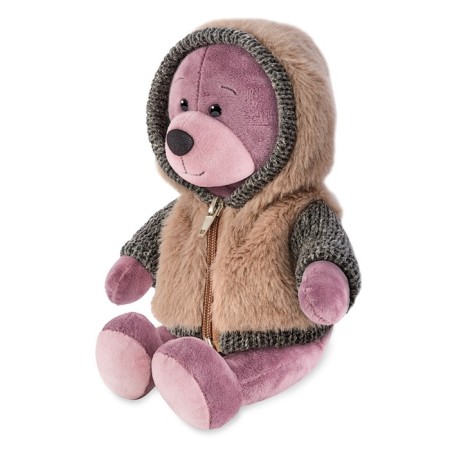 Soft toy "Bear Ronnie in a fur hoodie", 21 cm