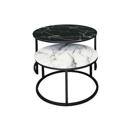 Tables Journal Loft DQ No. 2 Duae (set), D605 (475), H420 (320), f/n black-white marble, m/k Cher-1