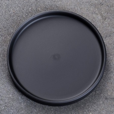 Ceramic tray for a flower pot up to 14.5 cm, black, 15.5 cm-1