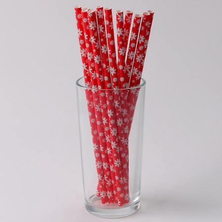 Pipe for cocktail "Snowflakes", set of 12 pcs.-3