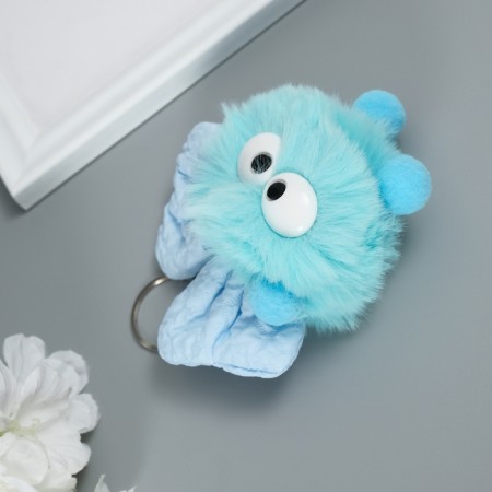 Fluffy on the ring "Masya with a large bow" Blue 12x8x8 cm-2
