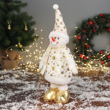 Soft toy "Snowman Stars" (59x21 cm extended legs) 40x21 cm, golden white-3