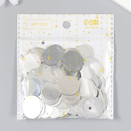 Sequins "circle" silver set 30 g d = 2 cm-3