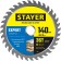 Disk STAYER 3682-140-20-36_Z01, on wood, accurate cut, 36T, 140 x 20/16 mm