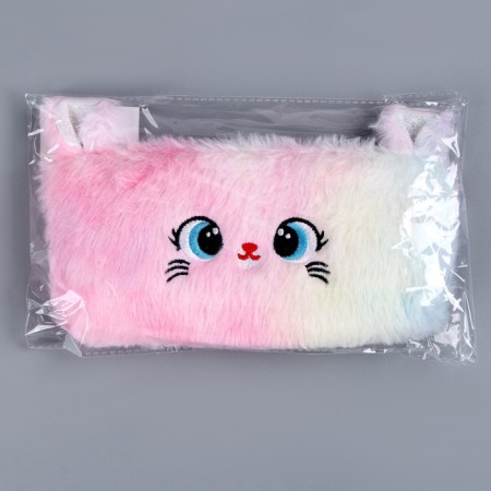 Penal School Soft "cat", 20 × 10 cm, plush, white color-8
