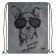 Back for shoes 480 x 360 mm, Phoenix, silkography, mesh, "dog with glasses"
