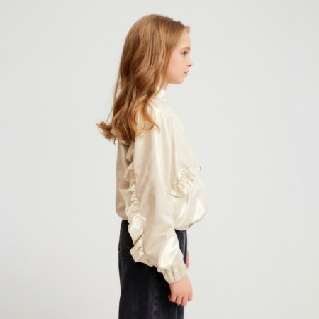 Jacket (bomber) children's minku: casual collection kids beige color, height 128-3