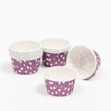 Muffin baking uniform, purple in white peas, 3.8 x 3 cm