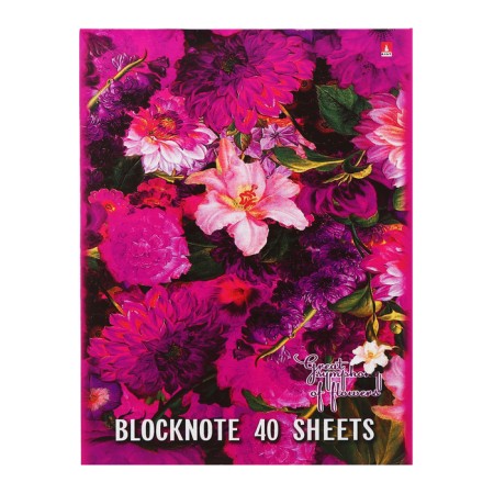 Notepad A5, 40 sheets on the paper clip "Flowers", mix-2