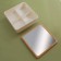 Boxing for storing cosmetic supplies, with a mirror, 4 sections, 15 × 15 × 5 cm, white/brown color