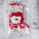 A tock for gifts "Snowfall" Bear 18x26 cm, white-red