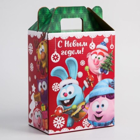 Gift box "New Year" 16x21x10 cm, Smeshariki-1