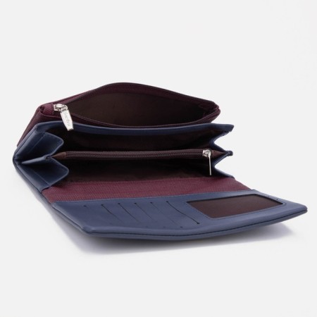 Women's wallet on the button, blue color-2