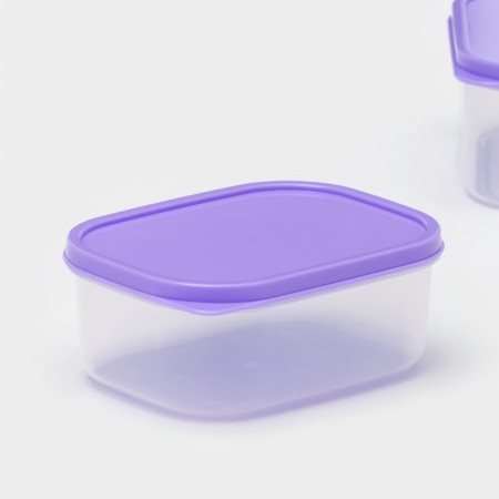 A set of food rectangular shares, 3 pcs: 150 ml, 500 ml, 1.2 l, lilac color-1