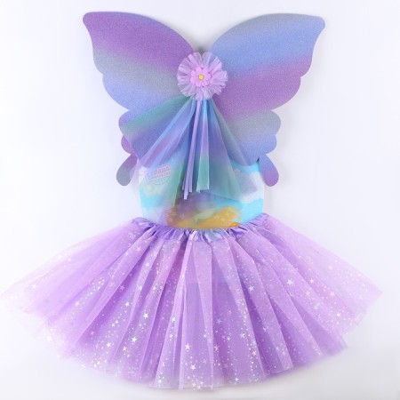 Carnival set "Butterfly", 5-7 years old, lilac: skirt, wings-6