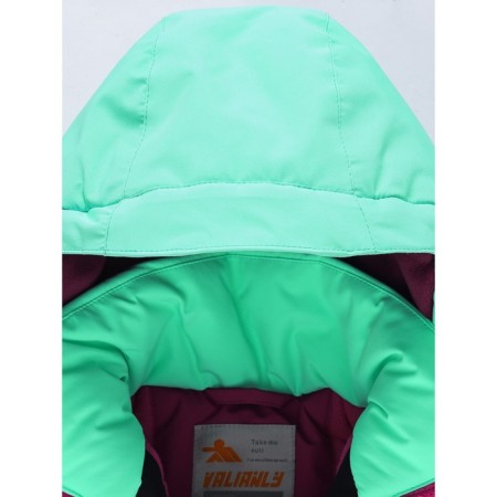 Ski costume for a girl, height 110 cm, raspberry color-7