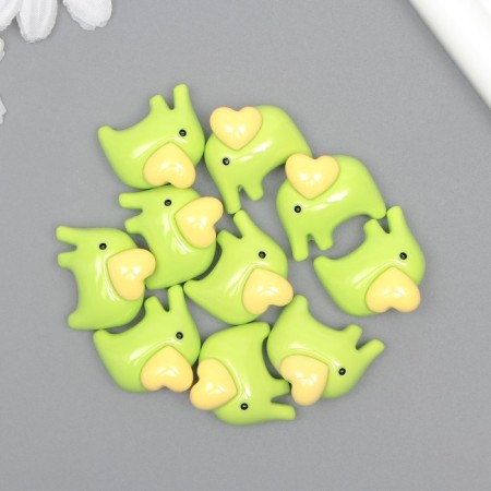 Decor for creativity plastic "Green Elephant" 2.4x2.4x1.5 cm-2