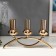 Summary Metal, glass for 3 candles "Soul mirror" Gold 22.5x41.5x8.5 cm