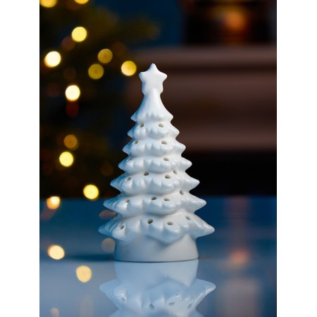LED figure "White Christmas tree" 7.1x6.5x12 cm, 1 LED, LR44X3 (in the set), T/white-1