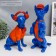 Polystone souvenir "Toy-terrier in the cap and tie" Blue with orange 29.5x14x11.5 cm